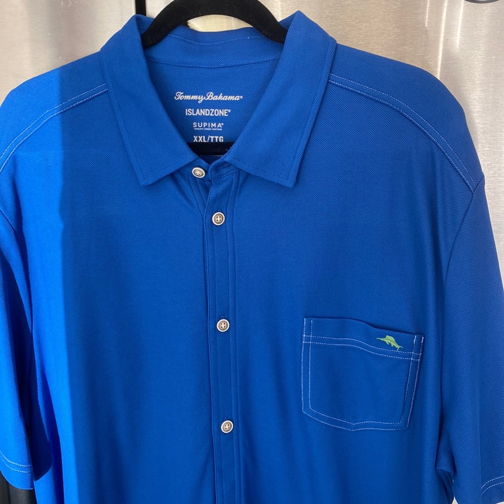 Tommy Bahama button down shirt. Island Zone Supima. Royal blue